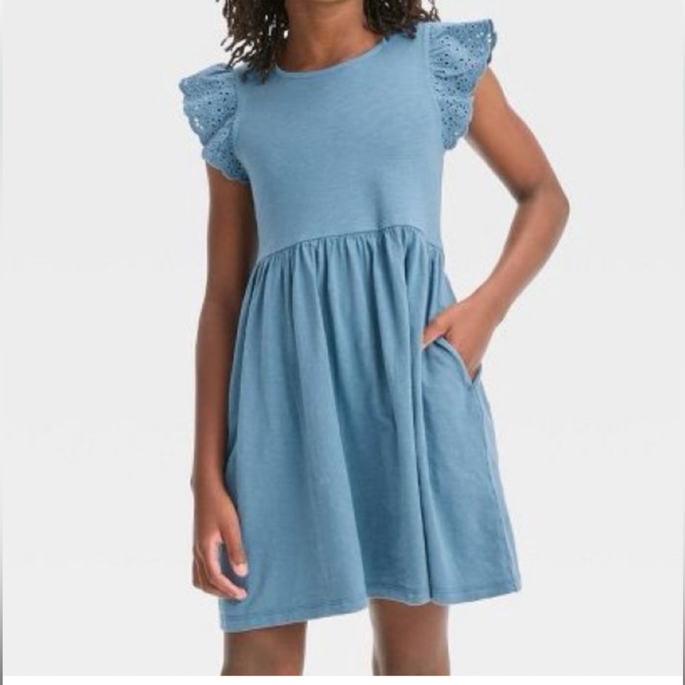 Cat & Jack Blue Flutter Sleeve Sundress